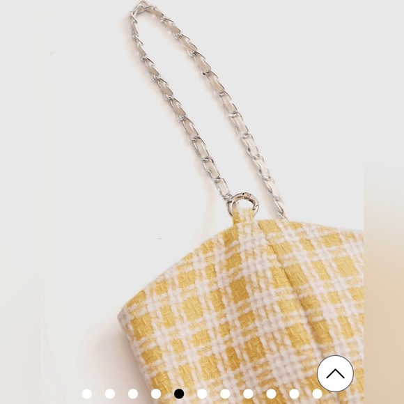 NEW! AIR SPACE Small Bead Buttons Mini Dress (Yellow) - Picture 8 of 10